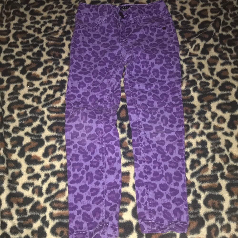 Children’s place purple leopard jeggings